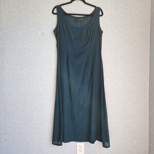 Vtg 90s Starina Medium Dress Shift Sheath Teal Maxi Fairy Grunge Renaissance‎